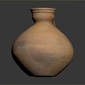 Handmade Terracotta Sculpture Carving With Round Body Textured Surface And Handle