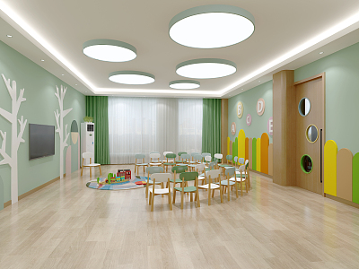 Modern Kindergarten Small Class 3d model