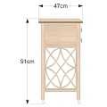 Rustic Wooden Console Table With Drawers Knobs Lattice Sides And Lower Shelf 3d model