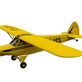 Bright Yellow Fighter Jet With Fixed Wings Single Engine And Wing Identification Numbers 3d model