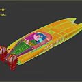 Orange High Speed Yacht With Sleek Design And Mystic Branding