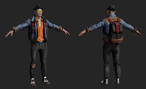 Modern Man Vagrant Backpackers Abroad 3d model