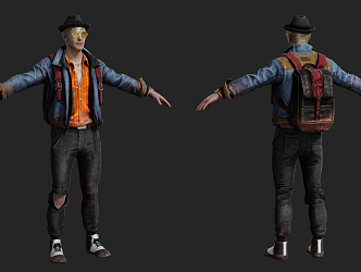 Modern Man Vagrant Backpackers Abroad 3d model