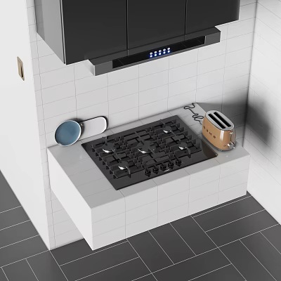 Modern gas stove stove 3d model