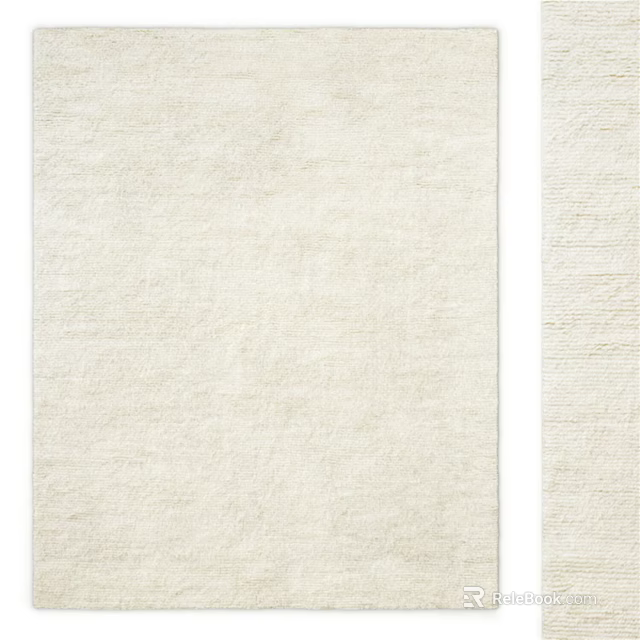 Soft Beige Square Rug with Textured Surface for Modern Living Room Decor 3d model 