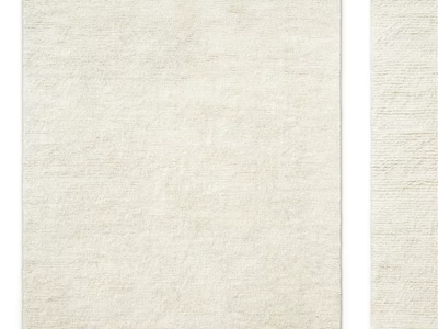 Soft Beige Square Rug with Textured Surface for Modern Living Room Decor 3d model