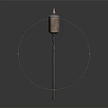 Ancient Metal Weapon With Pointed Top Cylindrical Body Decorative Raised Dots Long Pole