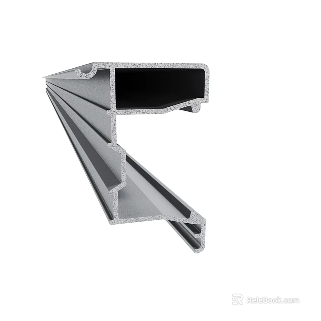 C Shaped Aluminum Profile with Hollow Structure for Industrial Construction Projects 3d model 