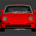Red Vintage Sports Car Model With Shiny Exterior And Reflective Surface
