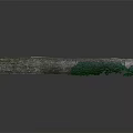 Ancient Textured Long Artifact With Green Patina And Weathered Surface