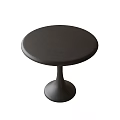 Modern Black Round Wooden Dining Table With Pedestal Base Design 3d model