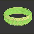 Elegant Golden Bracelet with Intricate Engraved Patterns and Shiny Textured Surface 3d model