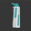 White And Teal Water Bottle With Grip Design Textured Surface And Carry Handle