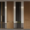 Modern Wooden And Black Wall Panels Featuring Contemporary Design Elements And Styles 3d model