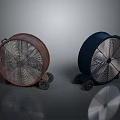 Two Laptop Cooling Fans With Brown And Dark Blue Design And Wheels For Computers