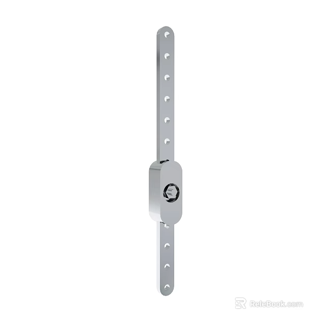 Silver Vertical Metal Rod With Multiple Holes And Lock Mechanism 3d model 