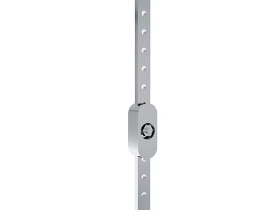 Silver Vertical Metal Rod With Multiple Holes And Lock Mechanism 3d model