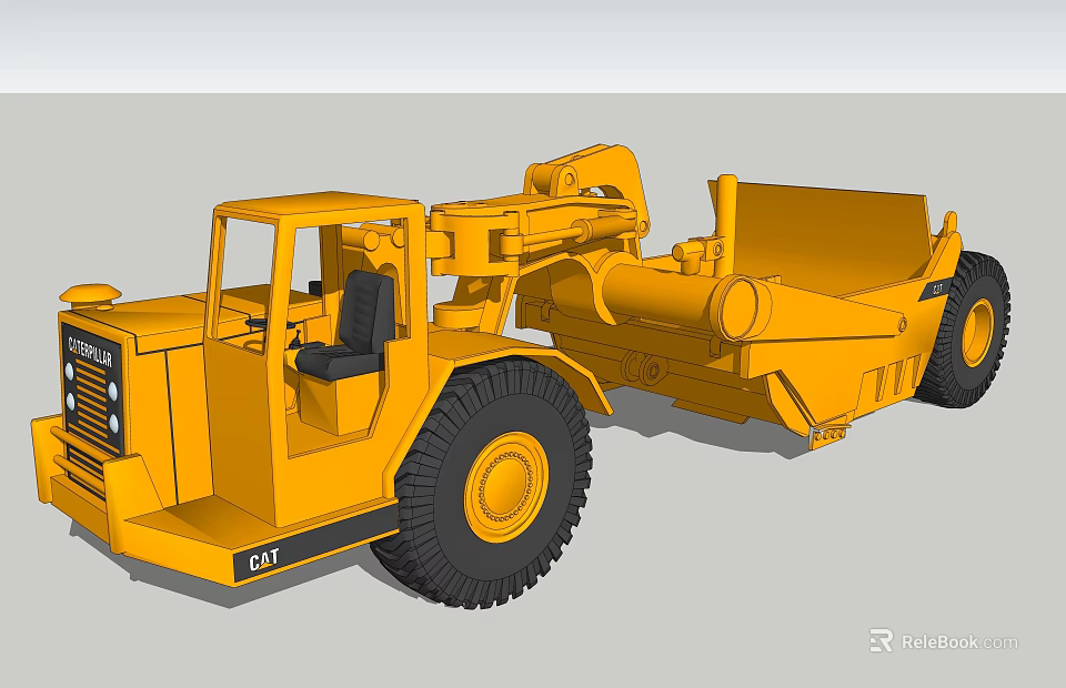 Yellow Functional Vehicle With Heavy Duty Tires Front Bucket And Operator Cab 3d model 
