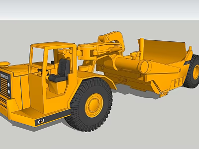 Yellow Functional Vehicle With Heavy Duty Tires Front Bucket And Operator Cab 3d model