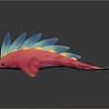 Vibrant Pink Fish with Blue Fins Yellow Spots and Blue Tail Design