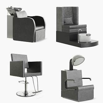 Post-modern barber chair barber chair foot bath chair 3d model