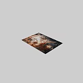 Vibrant Multicolor Abstract Square Rug With Distressed Artistic Design For Home Decor