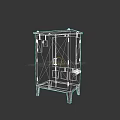 Industrial Equipment Metal Enclosure Control Cabinet With Display Panel Warning Signs And Stand Base