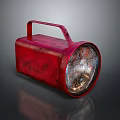 Rustic Red Vintage Furniture Lamp With Handle And Round Light Head Design
