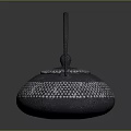 Traditional Cast Iron Teapot With Black Body Silver Dotted Texture Dome Lid And Handle