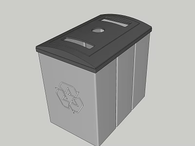 Public Facility Recycling Bin With Lid And Recycling Symbol For Waste Management 3d model