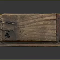 Natural Wooden Decorative Box With Rustic Carved Edges And Wood Grain For Home Decor