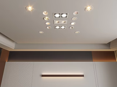 Modern Ceiling Downlights And Spotlights Enhancing Bright Interior Ambiance 3d model