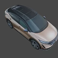 Nissan Ariya Electric SUV Showcasing Sleek Exterior Design Unique Wheels And Solid Brown Background