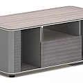 Modern Coffee Table With Wooden Top Gray Cabinet Drawer And Storage Space