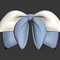 White and Light Blue Bowknot Shaped Decorative Ornament Set with Soft Texture