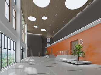 Modern foyer school foyer 3d model