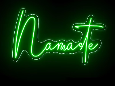 Bright Green Neon Namaste Word Decorative Lights for Modern Home Wall Art Decoration 3d model