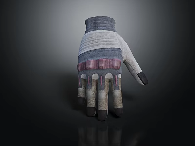 Gray and Black Everyday Use Gloves with Pink Accents Breathable Synthetic Material Design 3d model