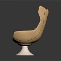 Comfortable Modern Beige Chair Design With Cushions And White Round Base