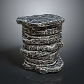 Stacked Natural Stone Decorative Piece With Textured Layers And Artistic Design