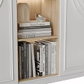 Elegant Decorative Cabinet With White Doors Circular Patterns And Illuminated Shelves 3d model