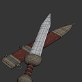 Knife and scabbard 3d model