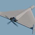 Advanced Gray Military Drone With Triangular Wings Propeller And Streamlined Design