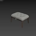 Modern Leather Tufted Stool With Dark Wooden Legs And Comfortable Design