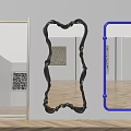Three Unique Mirrors with Gold Black Blue Frames and Shapes in Modern Interior Decor