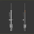 Multiple Railroad Crossing Signal Models With Striped Poles Mechanical Arms And Warning Lights