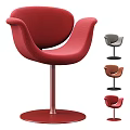 Modern Leisure Chair With Curved Backrest Round Base And Multiple Colors