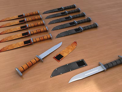 Modern Dagger High Precision Knife Dagger Handmade Leather 3d model