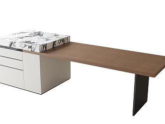 Modern island table 3d model