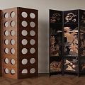 French Middle Ancient Screen Partition 3d model